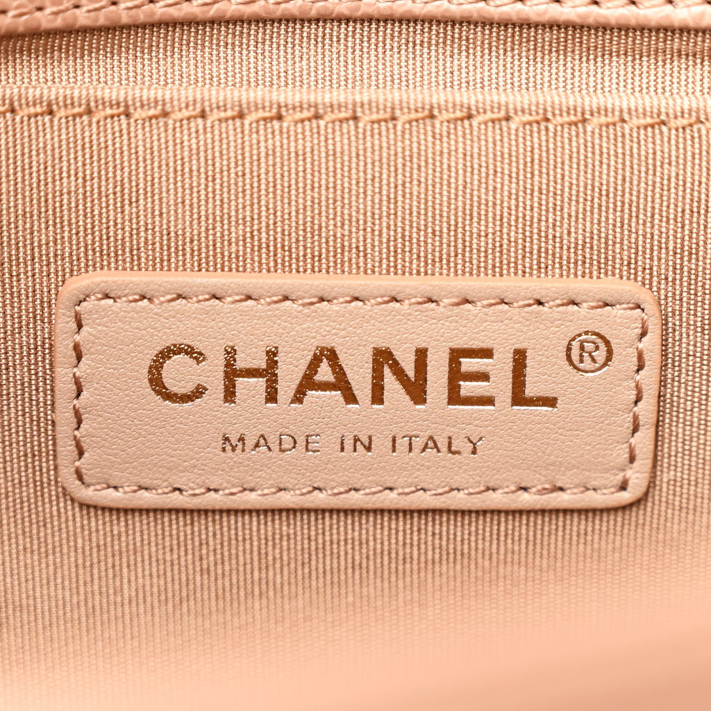 Chanel Caviar Chevron Quilted Medium Boy Flap Brown