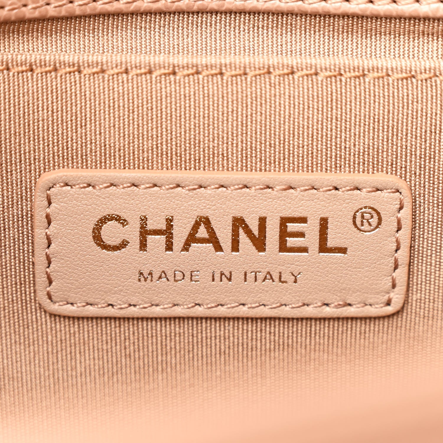 Chanel Caviar Chevron Quilted Medium Boy Flap Brown