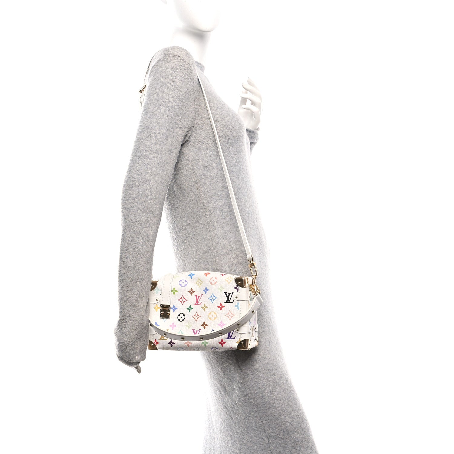 Louis Vuitton LV x TM Cowhide Monogram Multicolor Side Trunk MM White