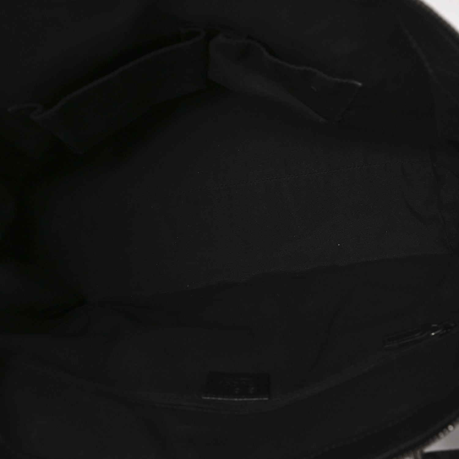 Gucci Nylon Monogram Medium GG Charm Dome Satchel Black