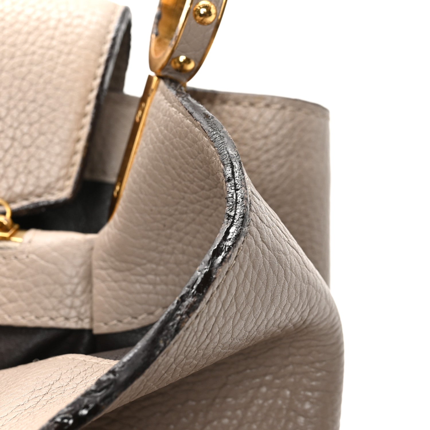 Louis Vuitton Taurillon Capucines MM Galet