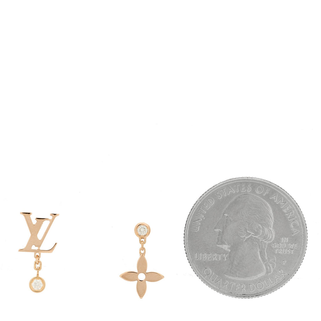 Louis Vuitton 18K Yellow Gold Diamond Idylle Blossom LV Stud Earrings