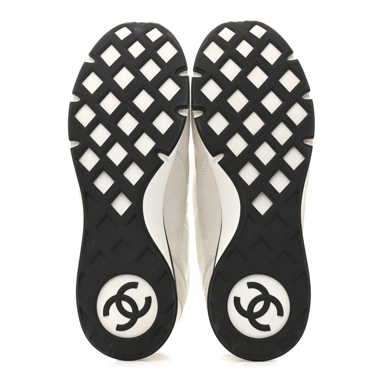 Nylon Suede Kidskin Calfskin Logo Sneakers 37.5 White Black