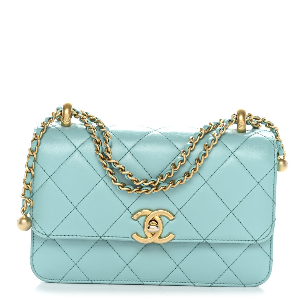 Chanel Calfskin Quilted Mini Perfect Fit Flap Turquoise