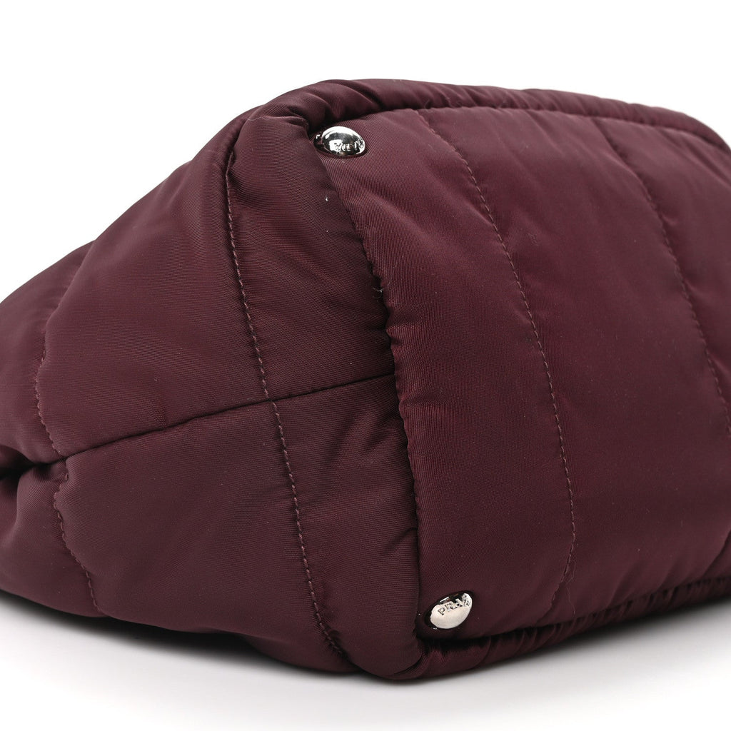 Prada Tessuto Nylon Bomber Tote Bordeaux