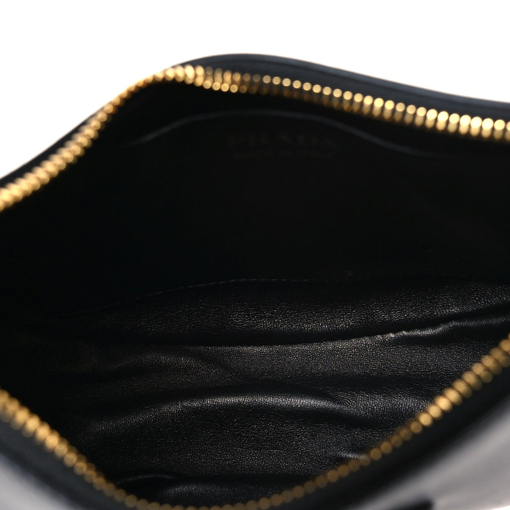 Prada Soft Calfskin Arque Shoulder Bag Black