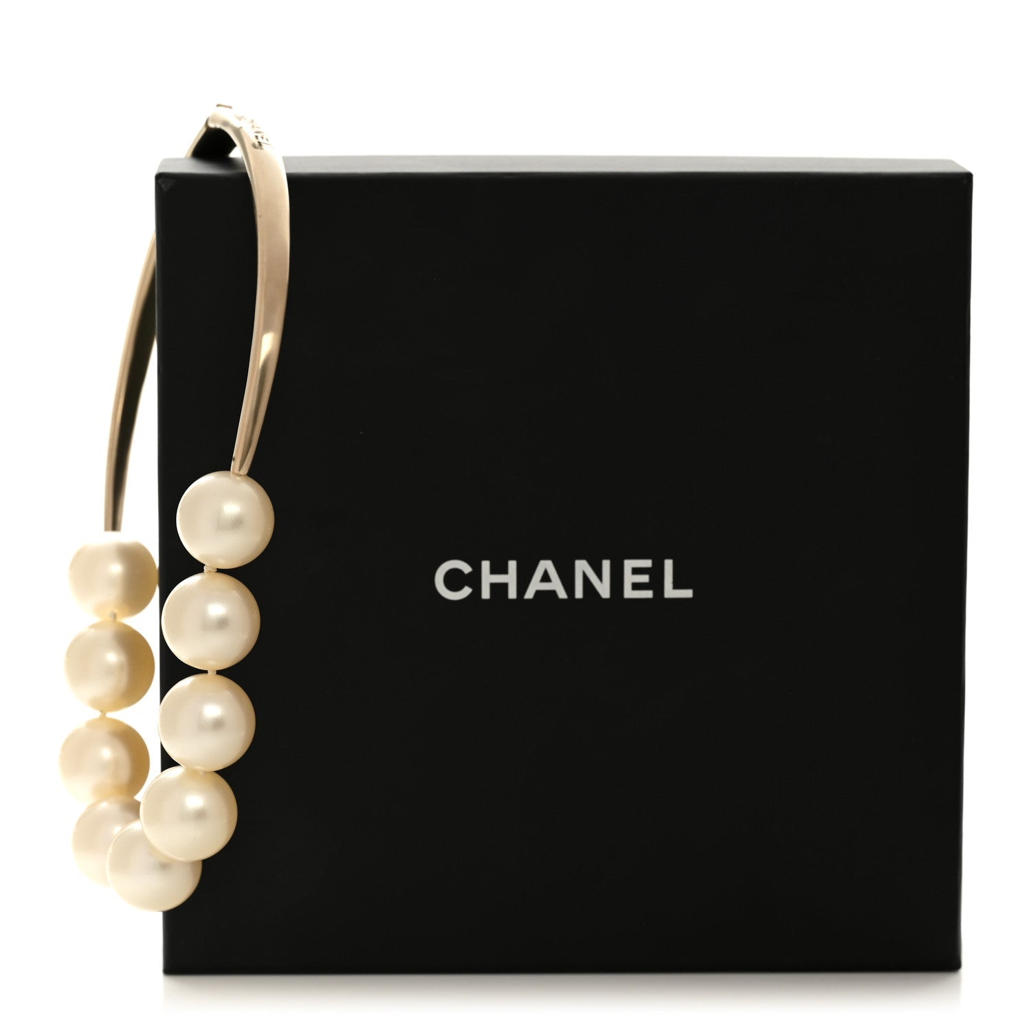 Metal Giant Pearl Choker Necklace Gold White