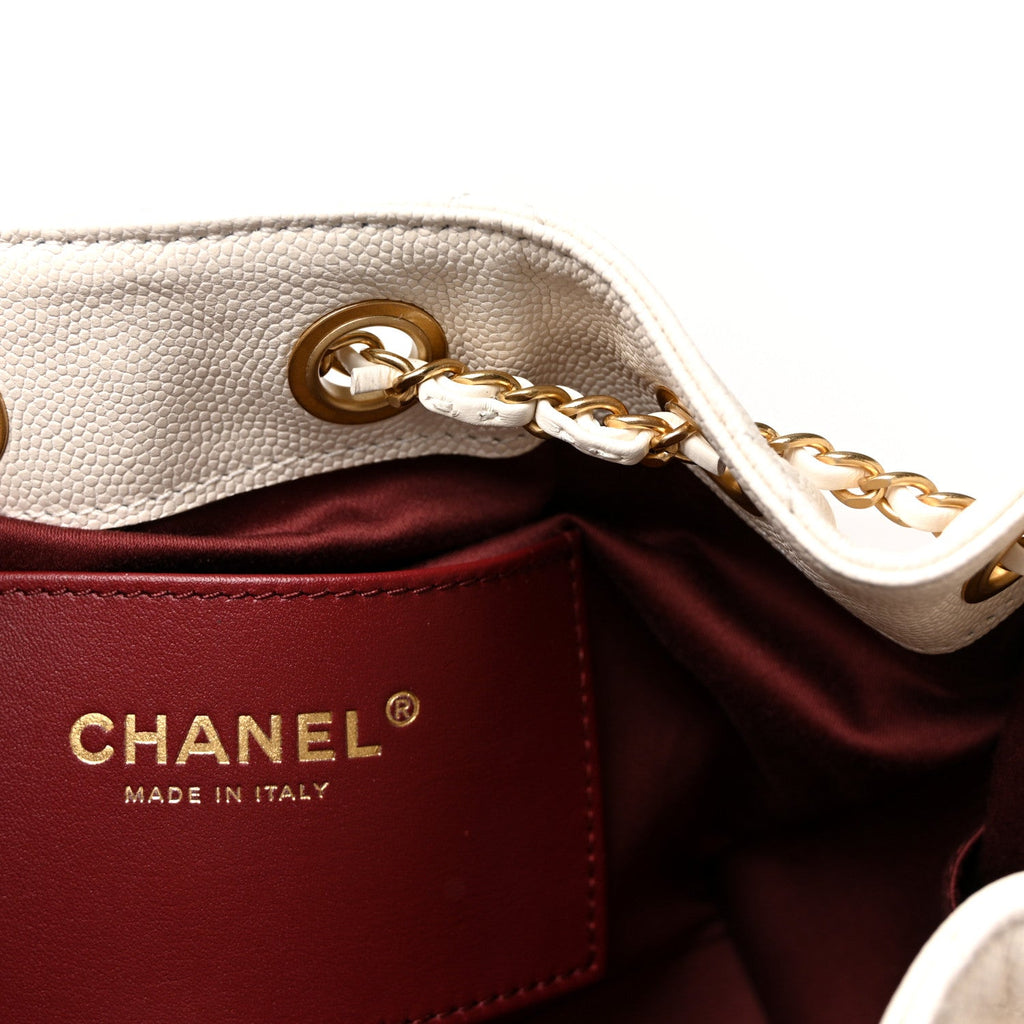 Chanel Caviar Quilted Mini Chanel 25 Handbag White
