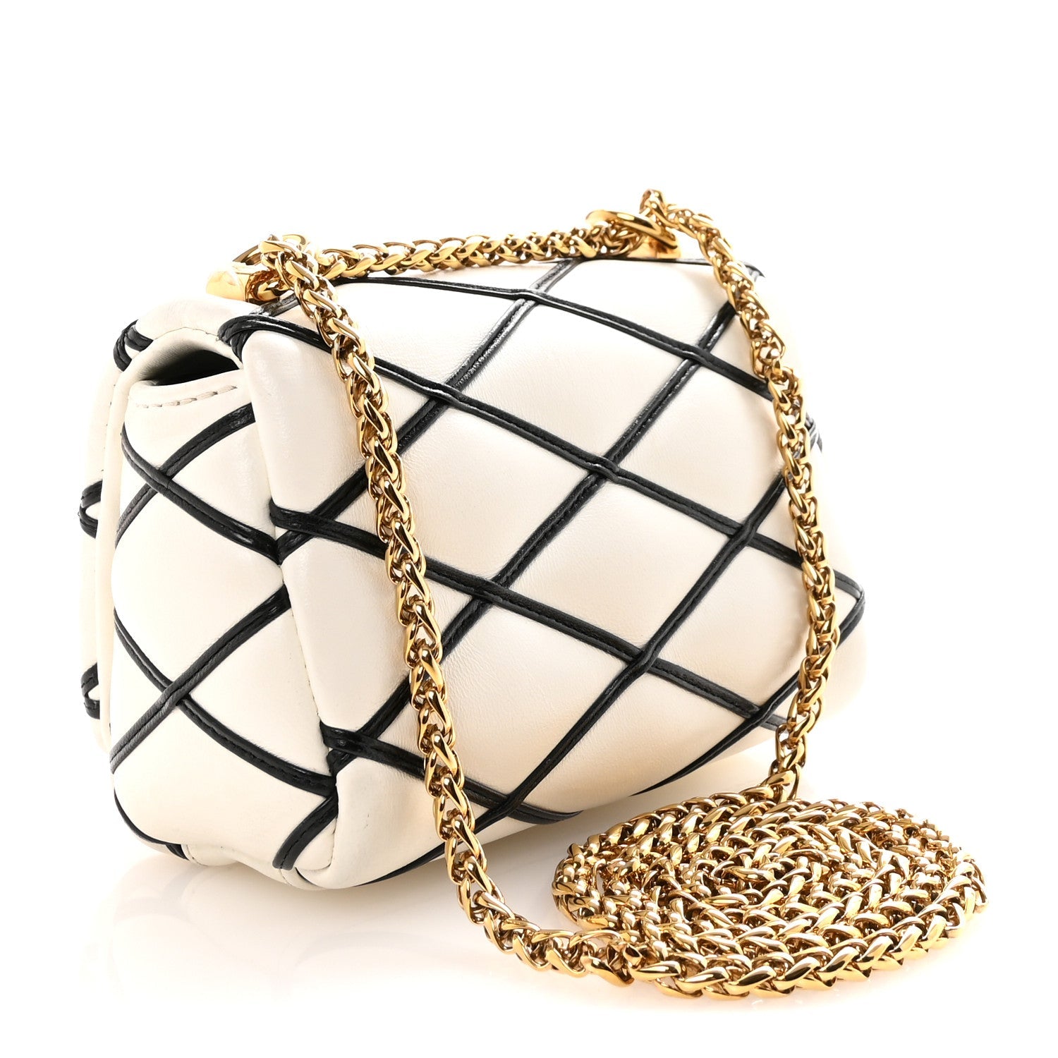 Louis Vuitton Lambskin Malletage Pico GO-14 White Black
