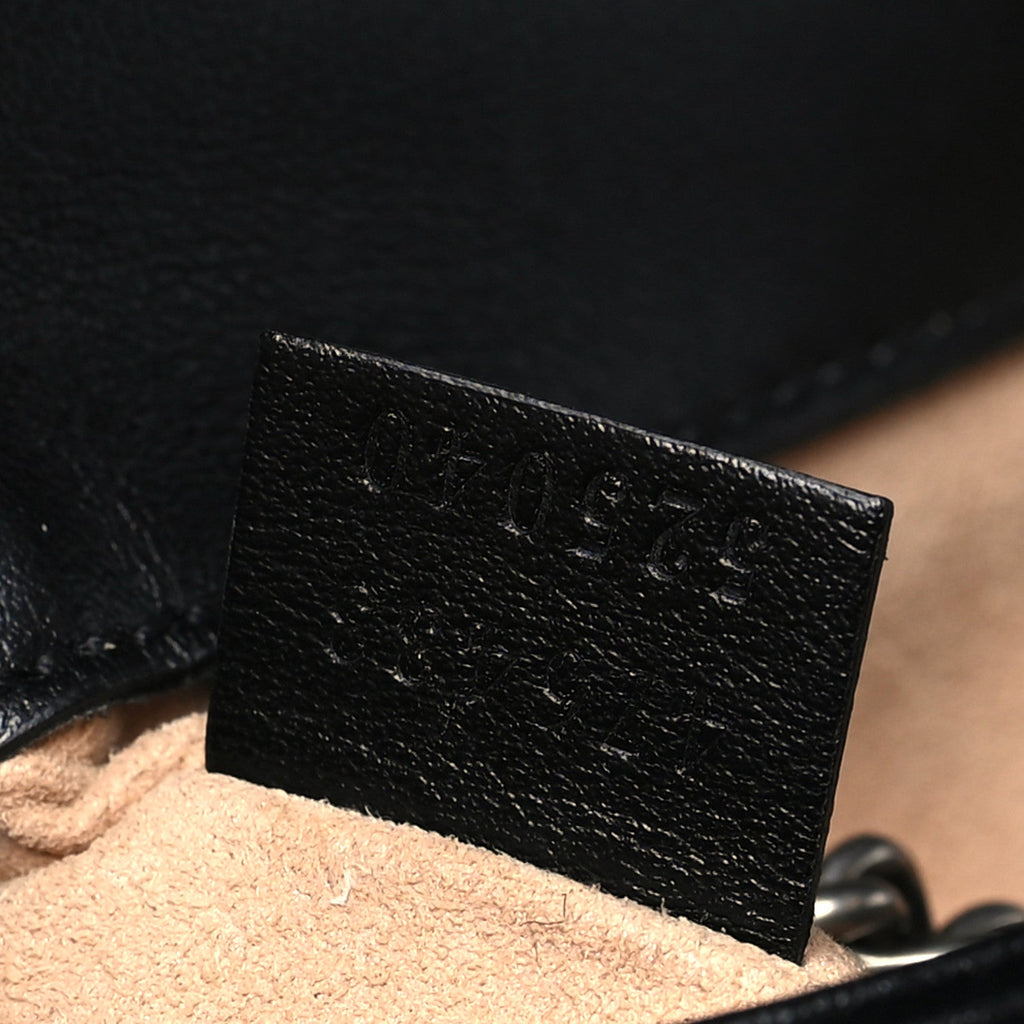 Gucci Calfskin Matelasse Monochrome GG Marmont Chain Belt Bag Black
