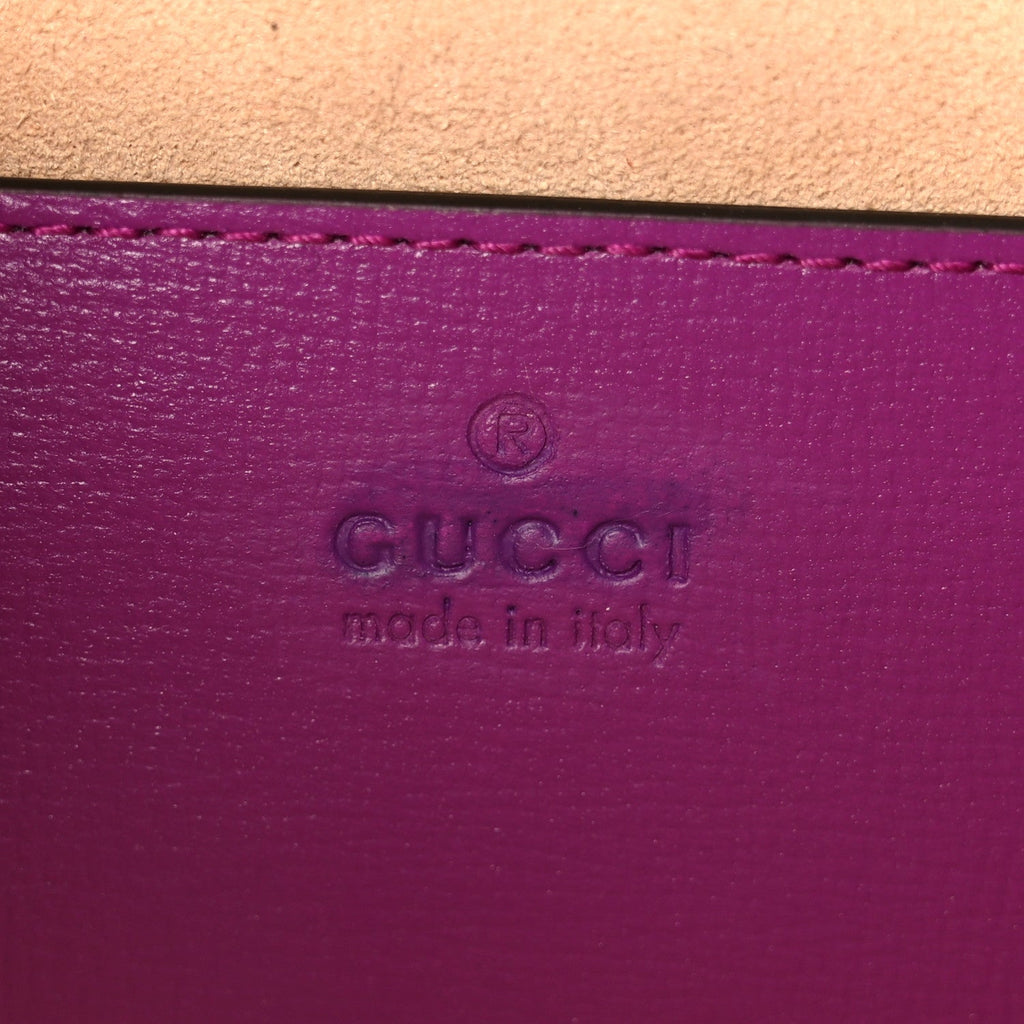 Gucci Azalea Calfskin Web Small Horsebit 1955 Crossbody Bag Spicy Cyclamin