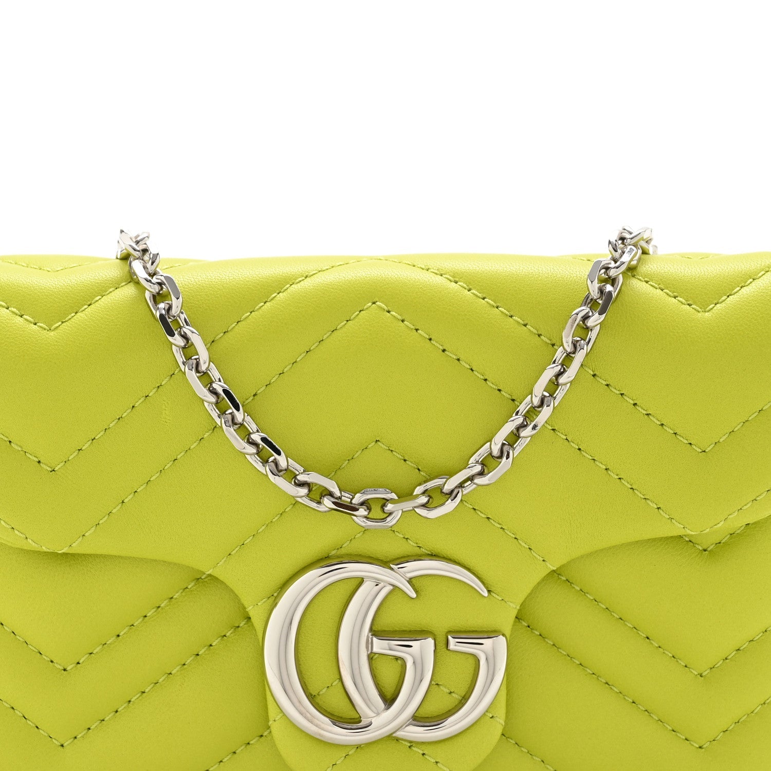 Gucci Lambskin Matelasse Mini GG Marmont Shoulder Bag Firefly