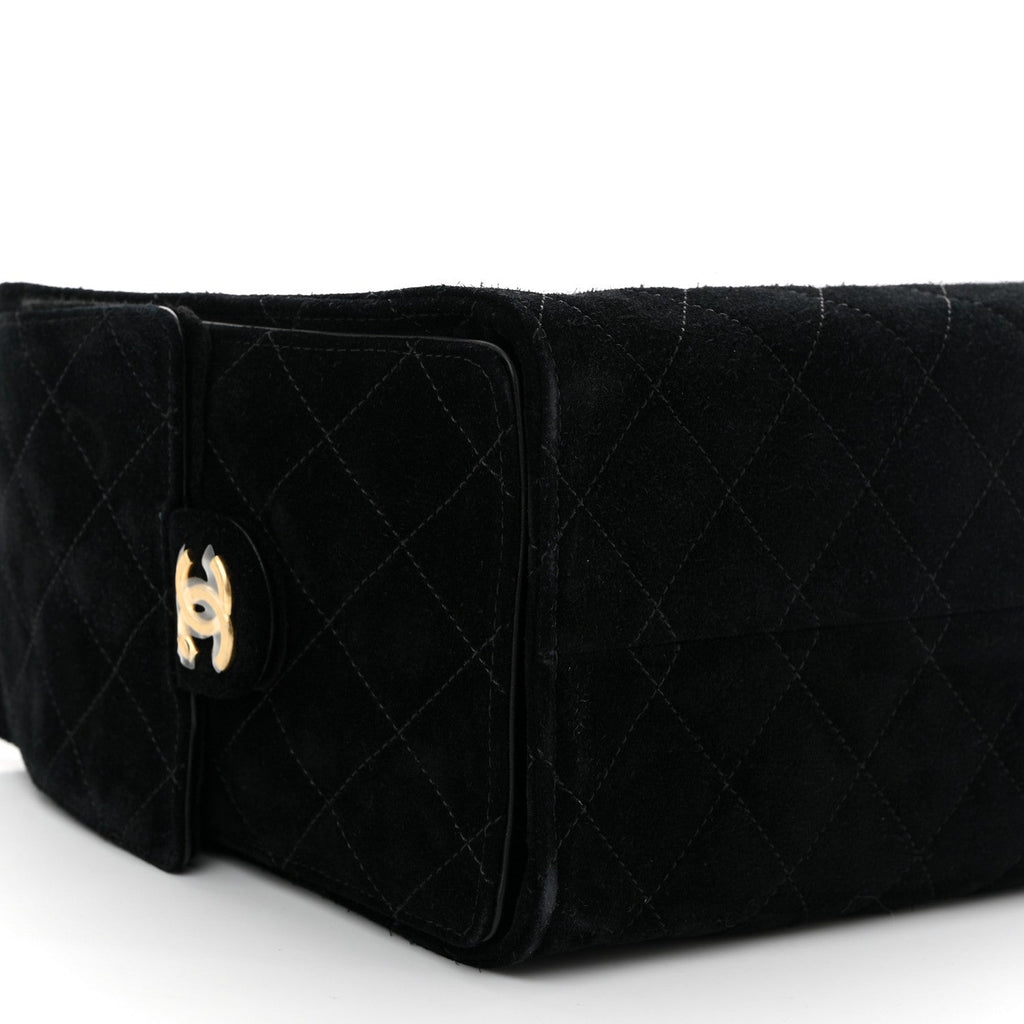 Chanel Suede Quilted Small Chanel 25 Handbag Black