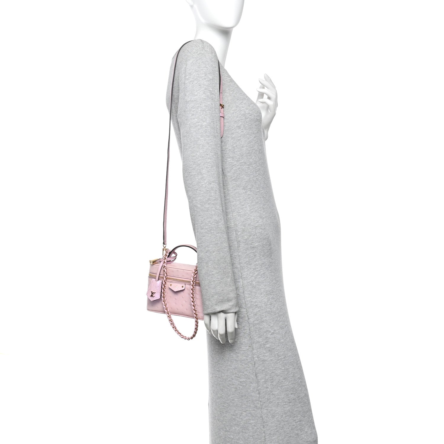Louis Vuitton Ostrich Vanity Chain Pouch Pink