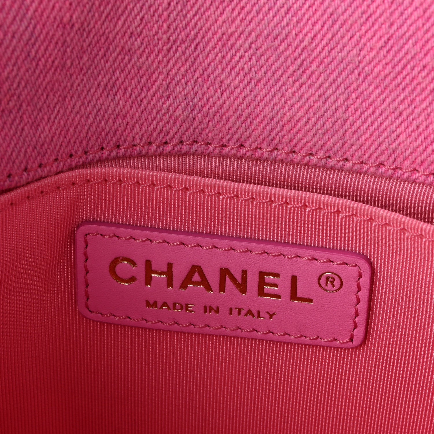 Chanel Denim Quilted Mini Messenger Flap Neon Pink