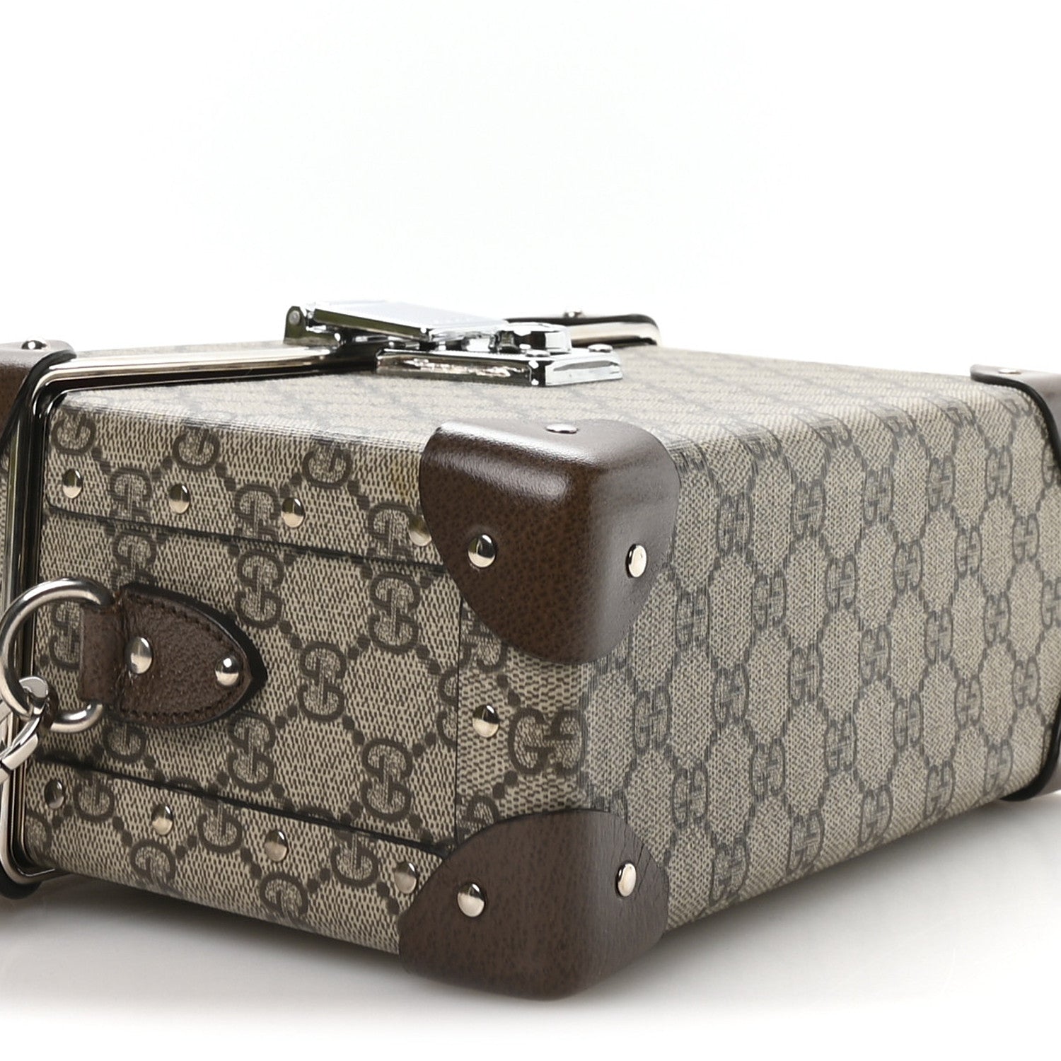 Gucci GG Supreme Monogram Globe-Trotter Beauty Case Brown