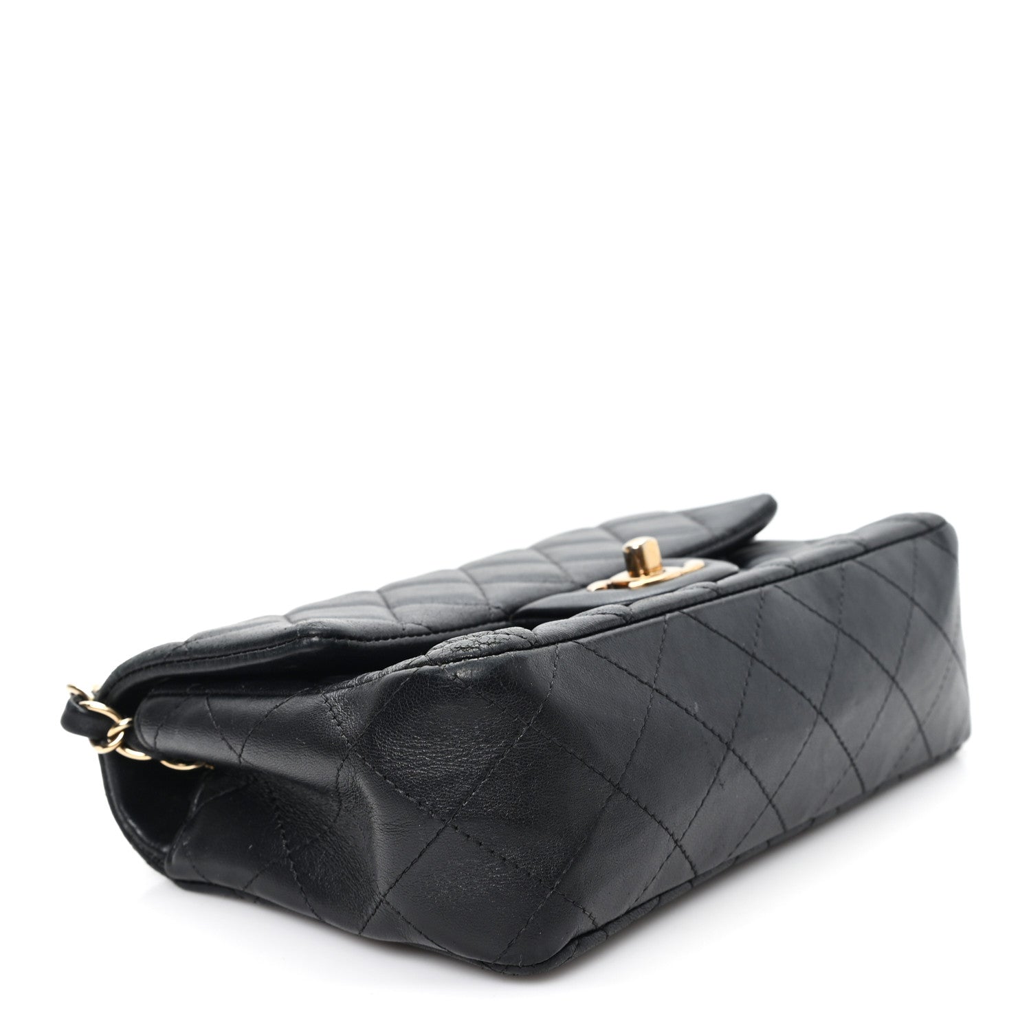 Chanel Lambskin Quilted Mini Rectangular Flap Black