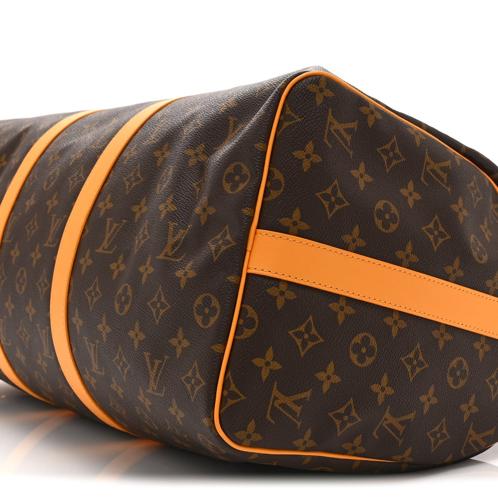 Louis Vuitton Monogram Macassar Keepall Bandouliere 50 Safran Yellow