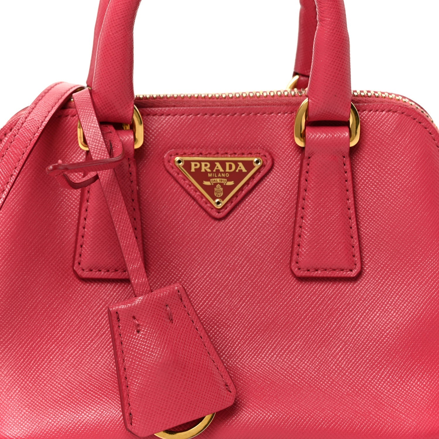Prada Saffiano Lux Mini Promenade Tote Fuxia