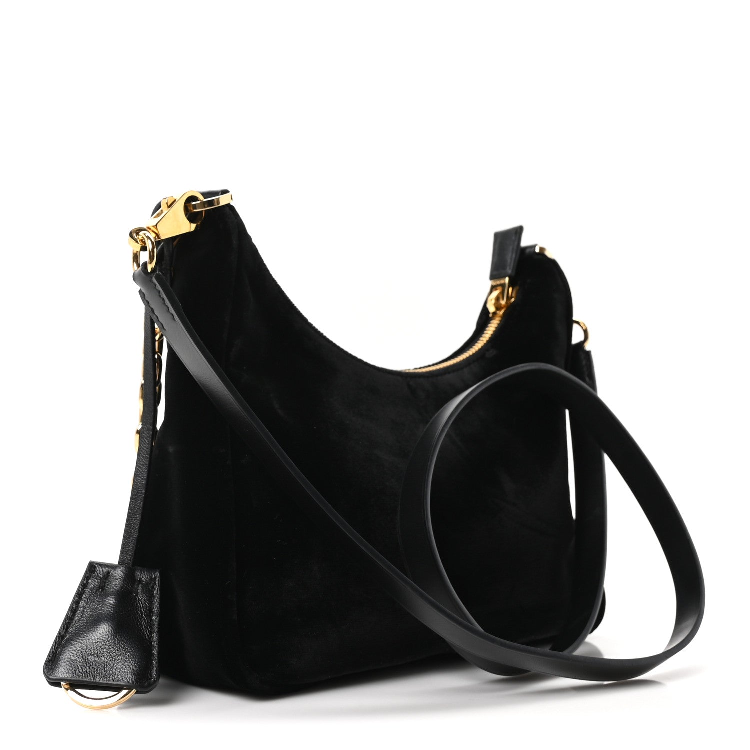 Prada Velvet Nappa Mini Re-Edition Shoulder Bag Black
