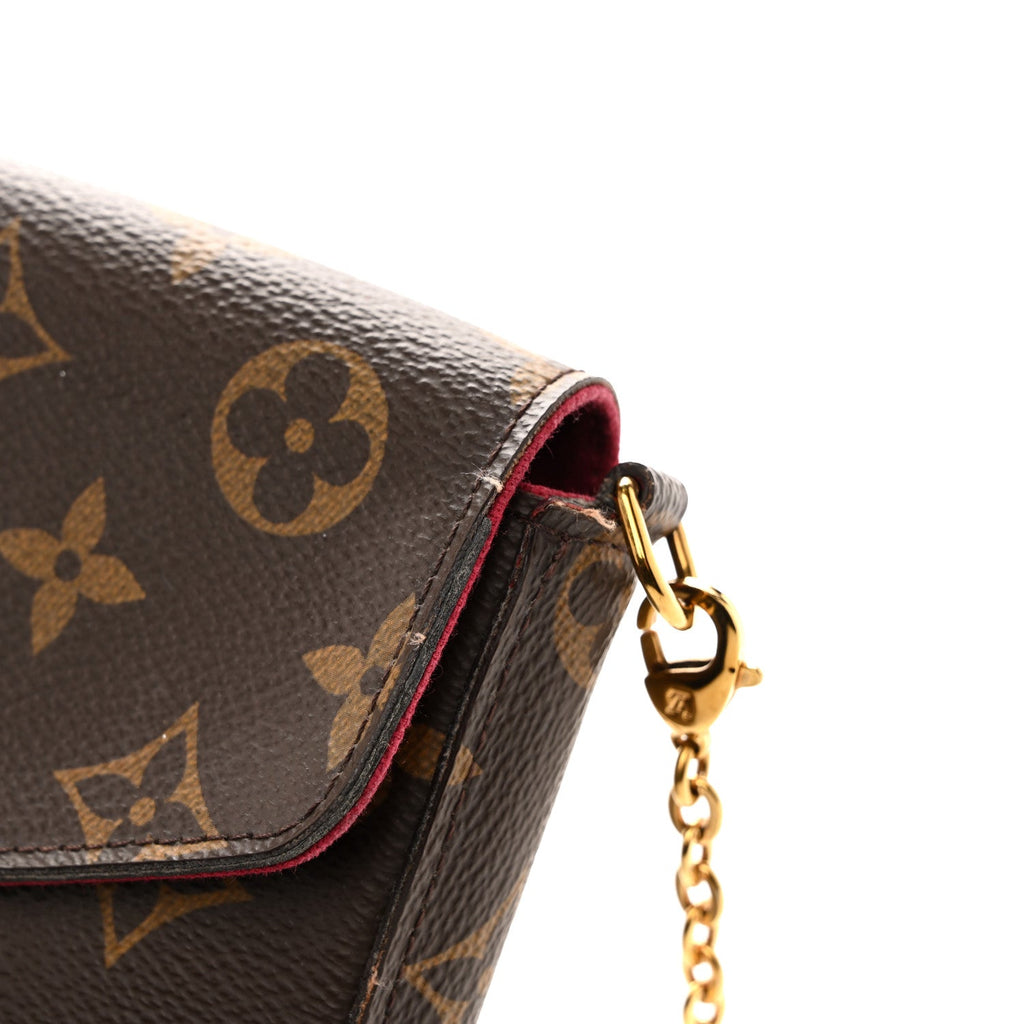 Louis Vuitton Monogram Pochette Felicie Chain Wallet Fuchsia