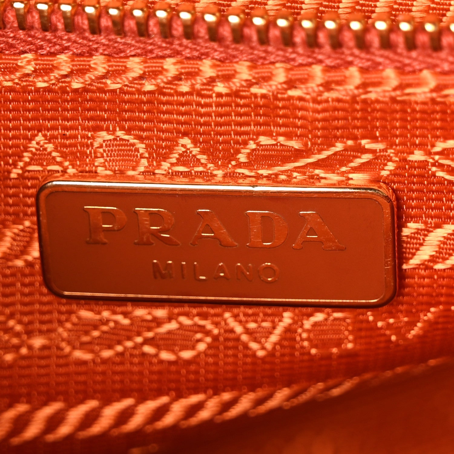 Prada Tessuto Nylon Saffiano Crossbody Bag Papaya