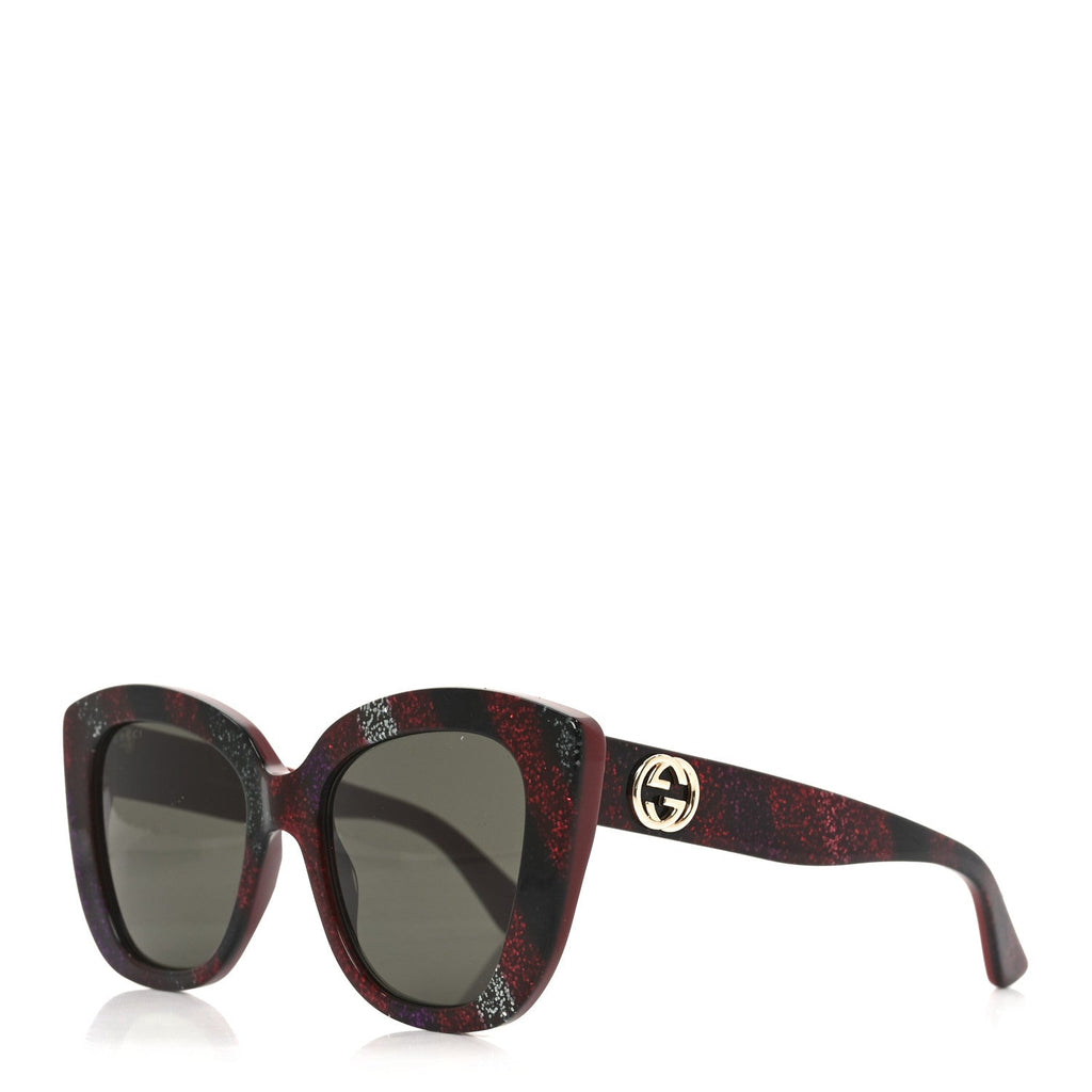 Gucci Acetate Glitter Sunglasses GG0327S Red