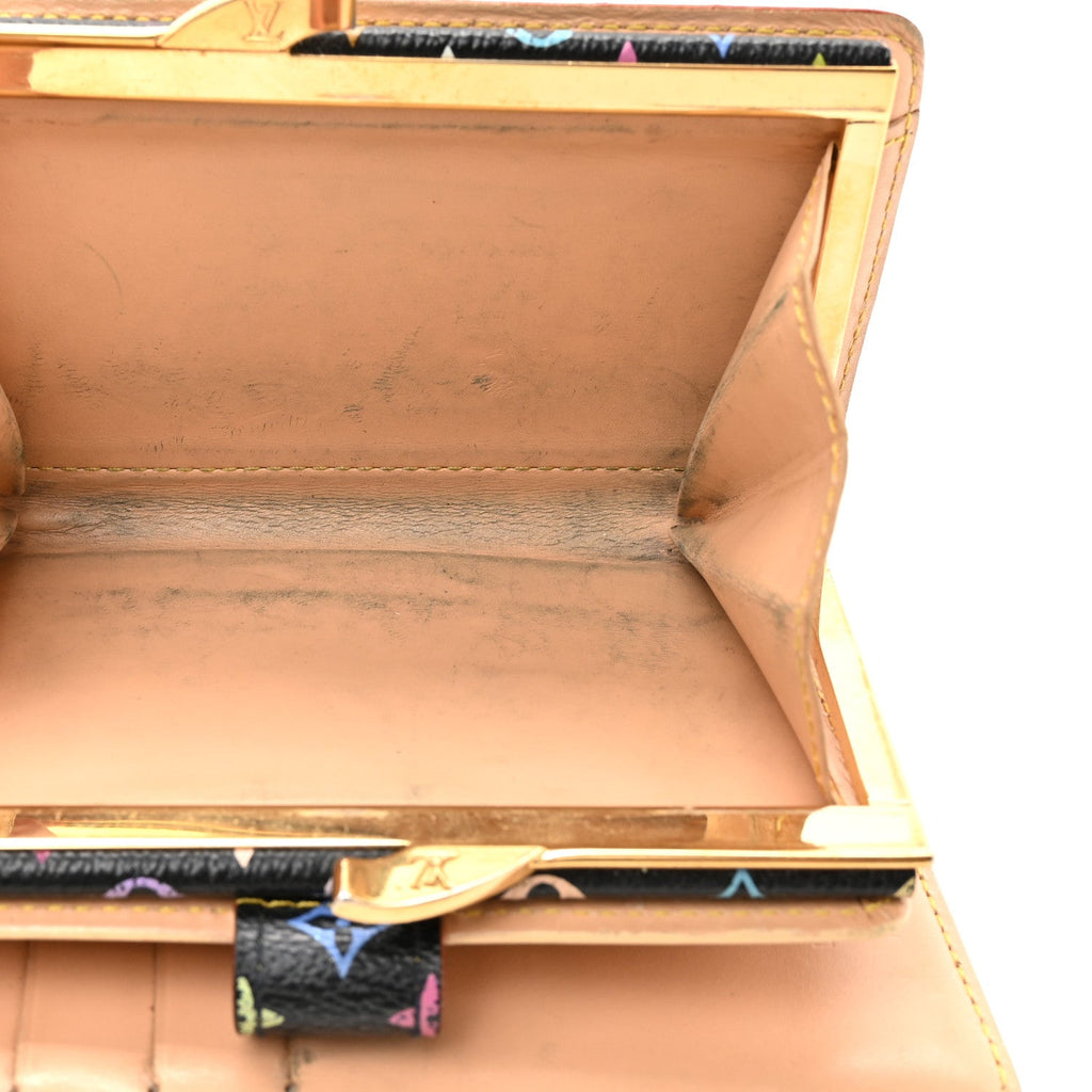 Louis Vuitton Monogram Multicolor French Purse Wallet Black