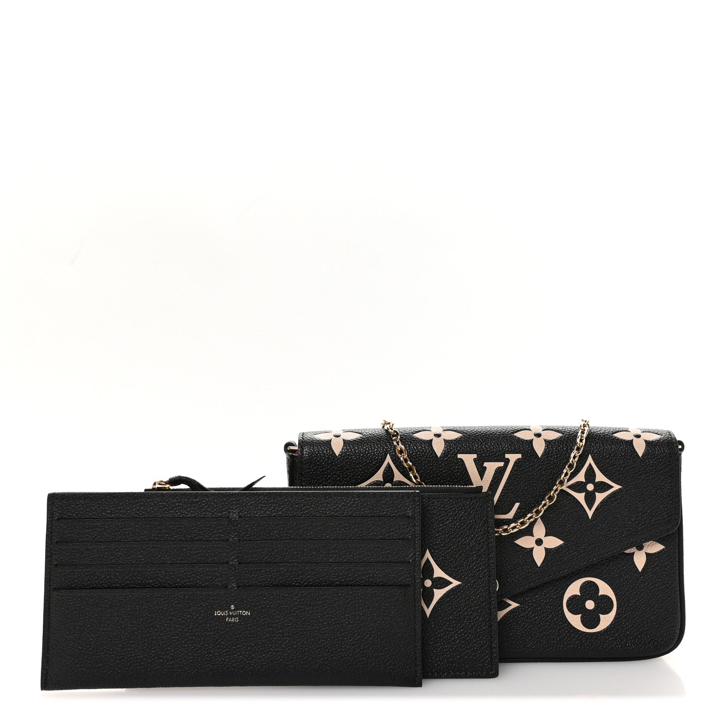 Louis Vuitton Empreinte Monogram Giant Felicie Pochette Black Beige