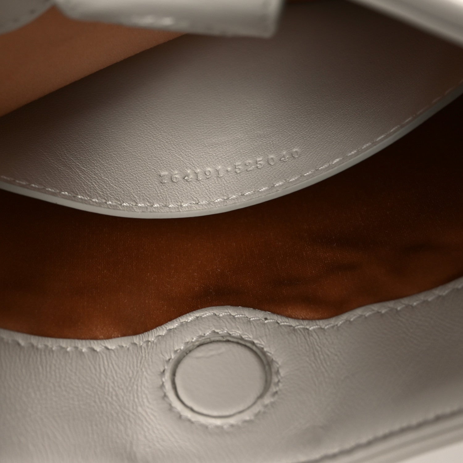 Gucci Calfskin Horsebit Slim Shoulder Bag White