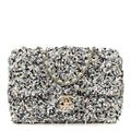 Chanel Sequin Mini Flap Gray Black White Pearly White