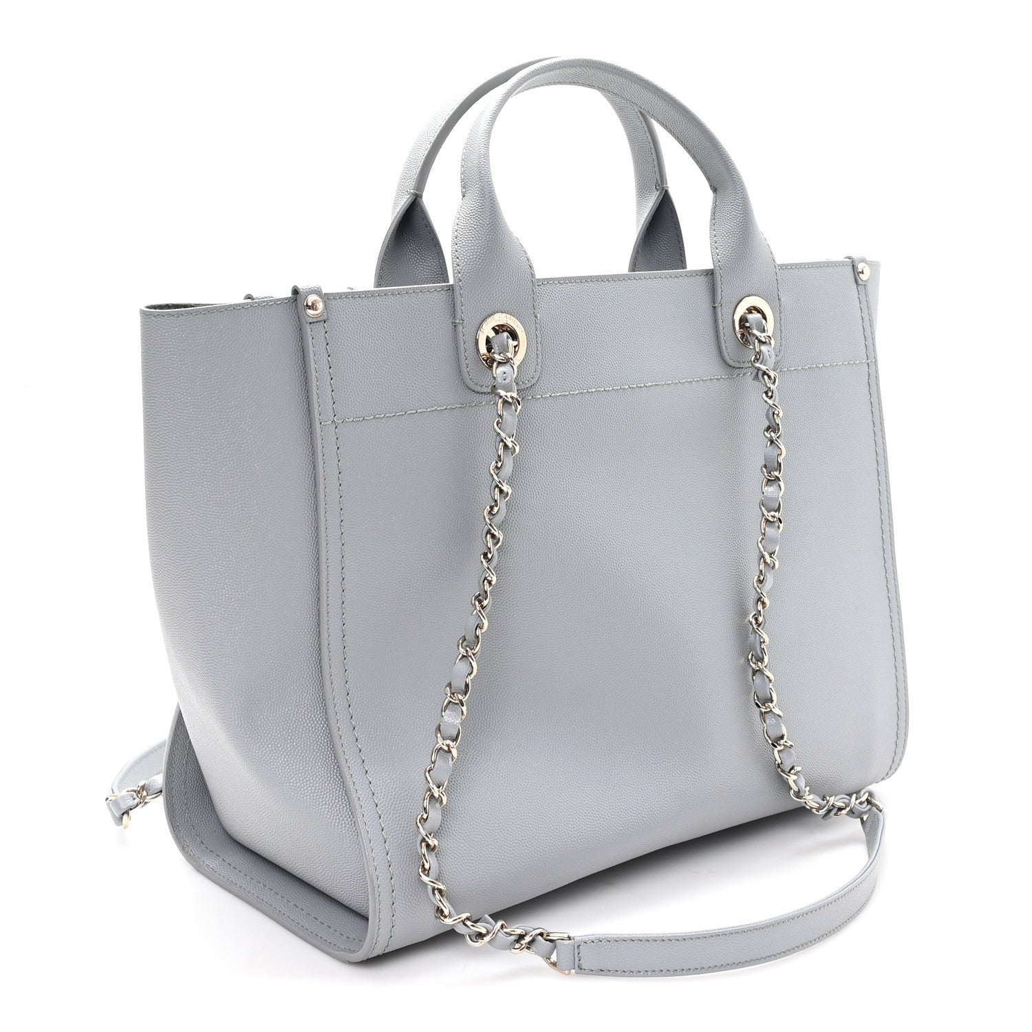 Chanel Caviar Studded Small Deauville Tote Grey