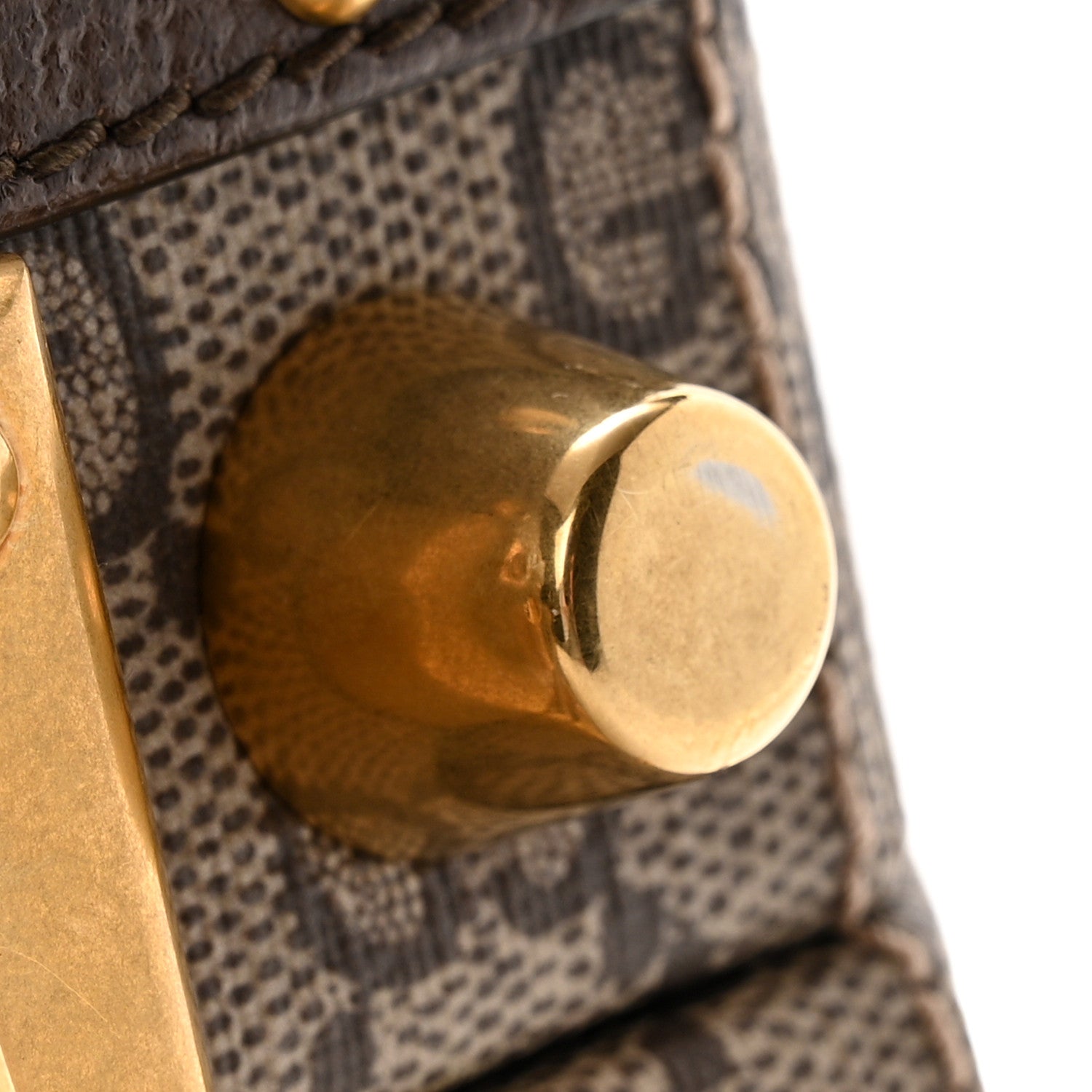 Gucci GG Supreme Monogram Textured Dollar Calfskin Web Savoy Hat Box Beige Ebony New Acero