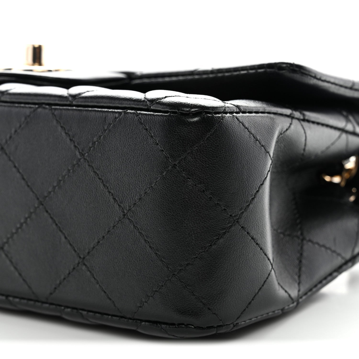 Chanel Lambskin Quilted Mini Rectangular Flap Black