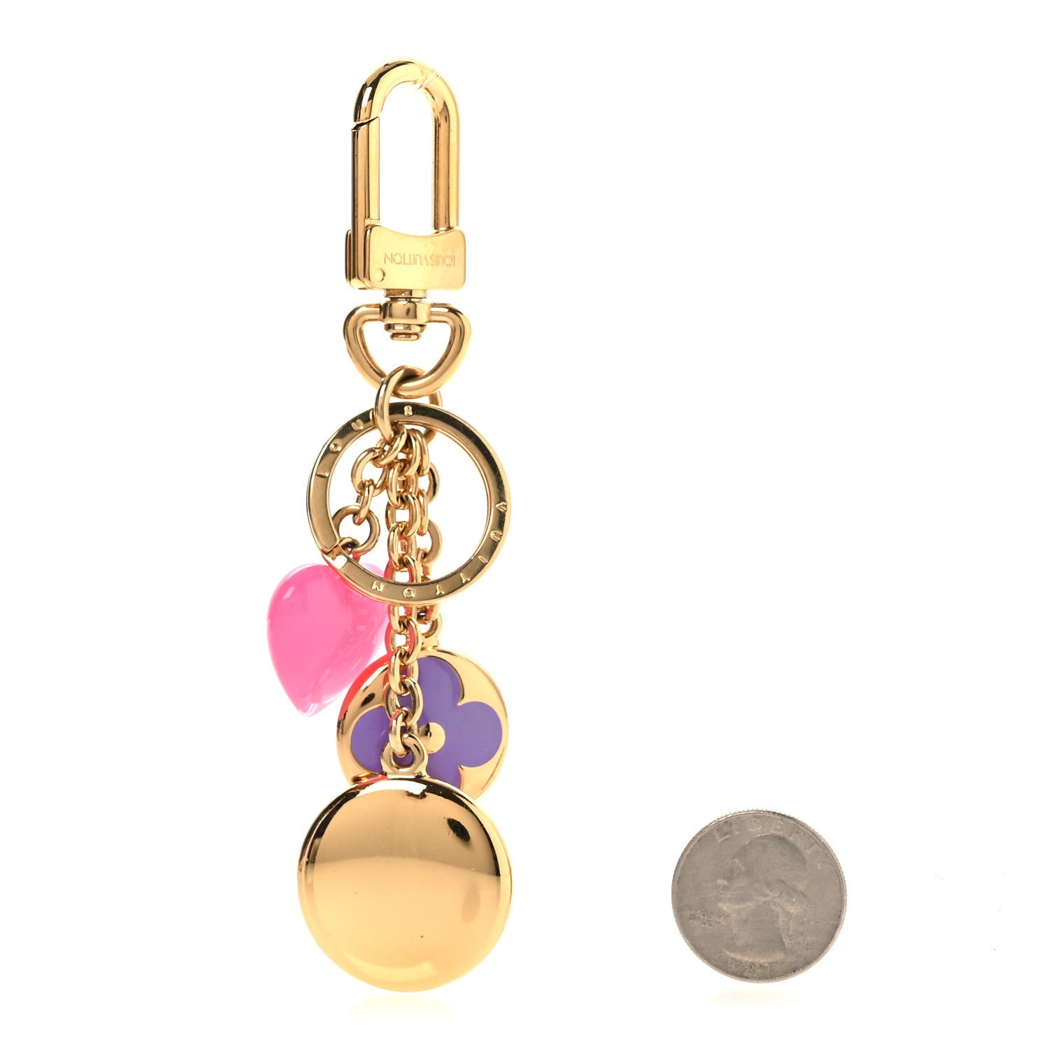 Louis Vuitton Coeurs Heart Bag Charm Key Holder Pink
