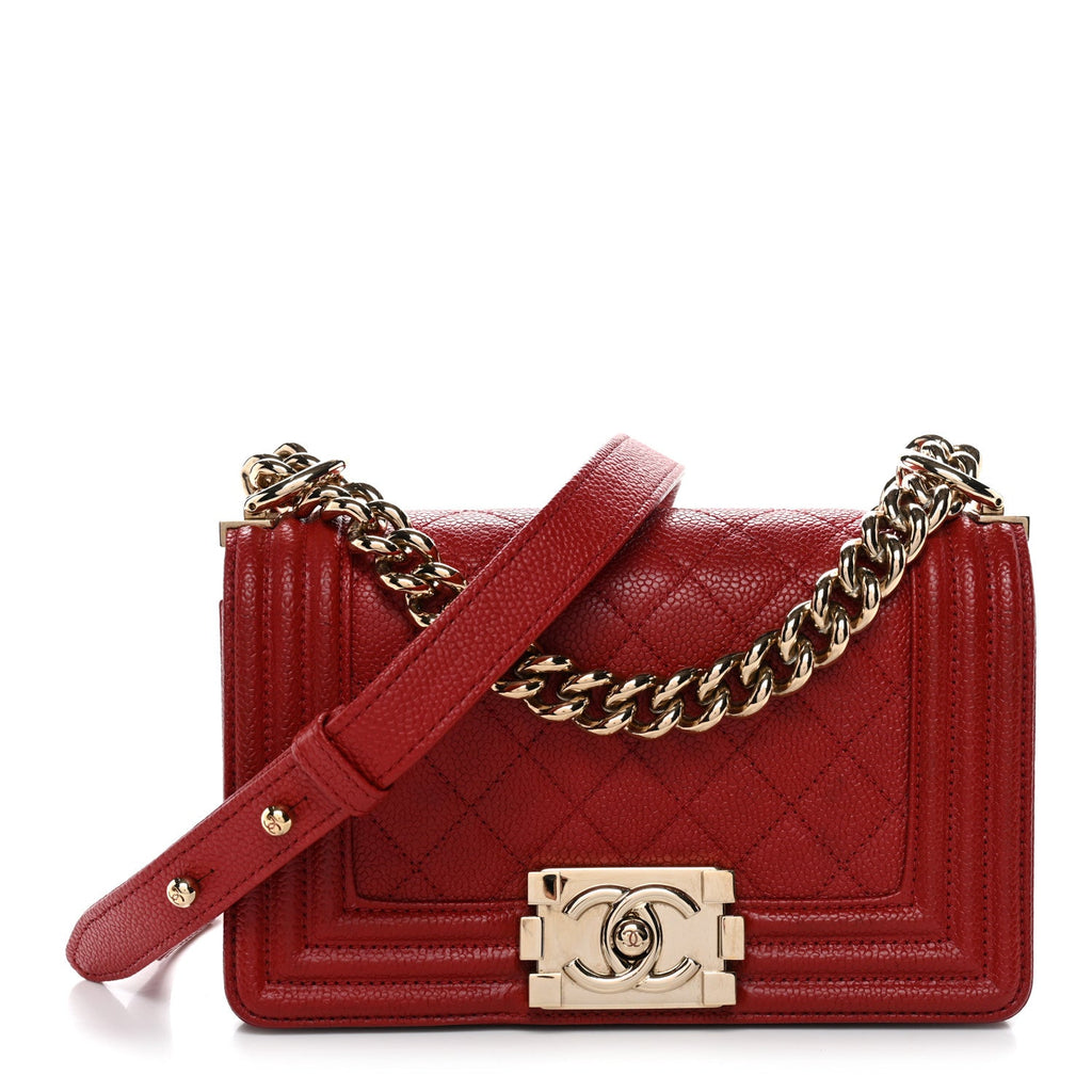 Chanel Caviar Quilted Small Boy Flap Red