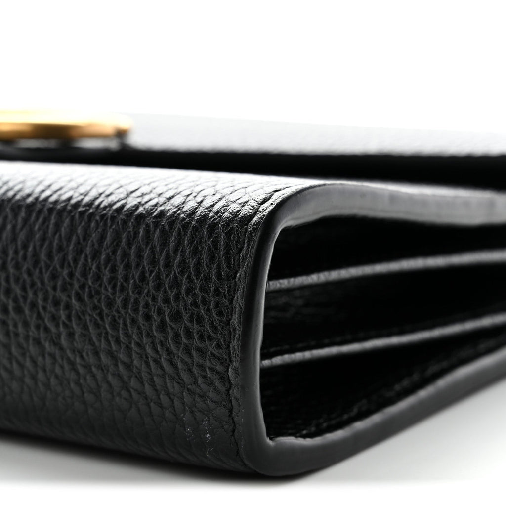 Gucci Calfskin GG Marmont Chain Wallet Black