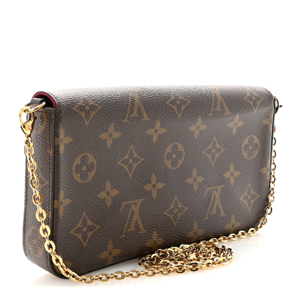 Louis Vuitton Monogram Pochette Felicie Chain Wallet Fuchsia