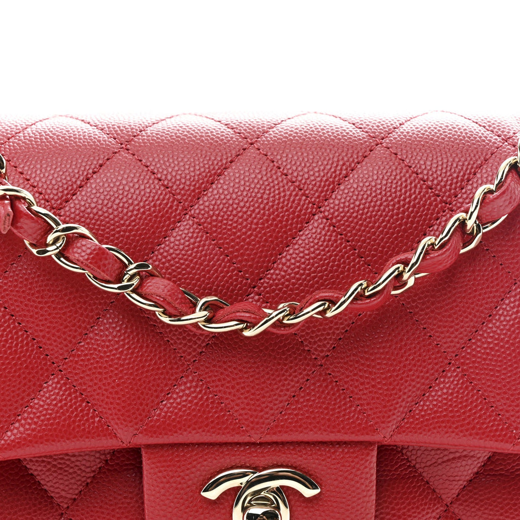 Chanel Caviar Quilted Small Double Flap Red