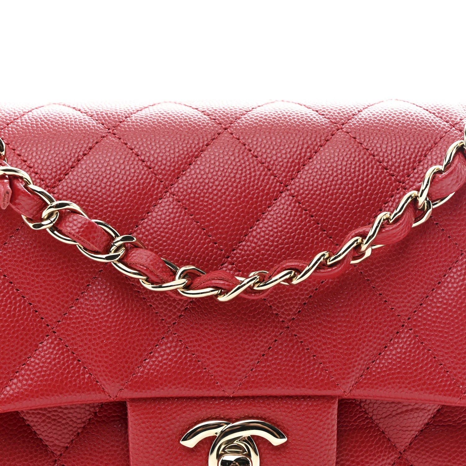 Chanel Caviar Quilted Small Double Flap Red