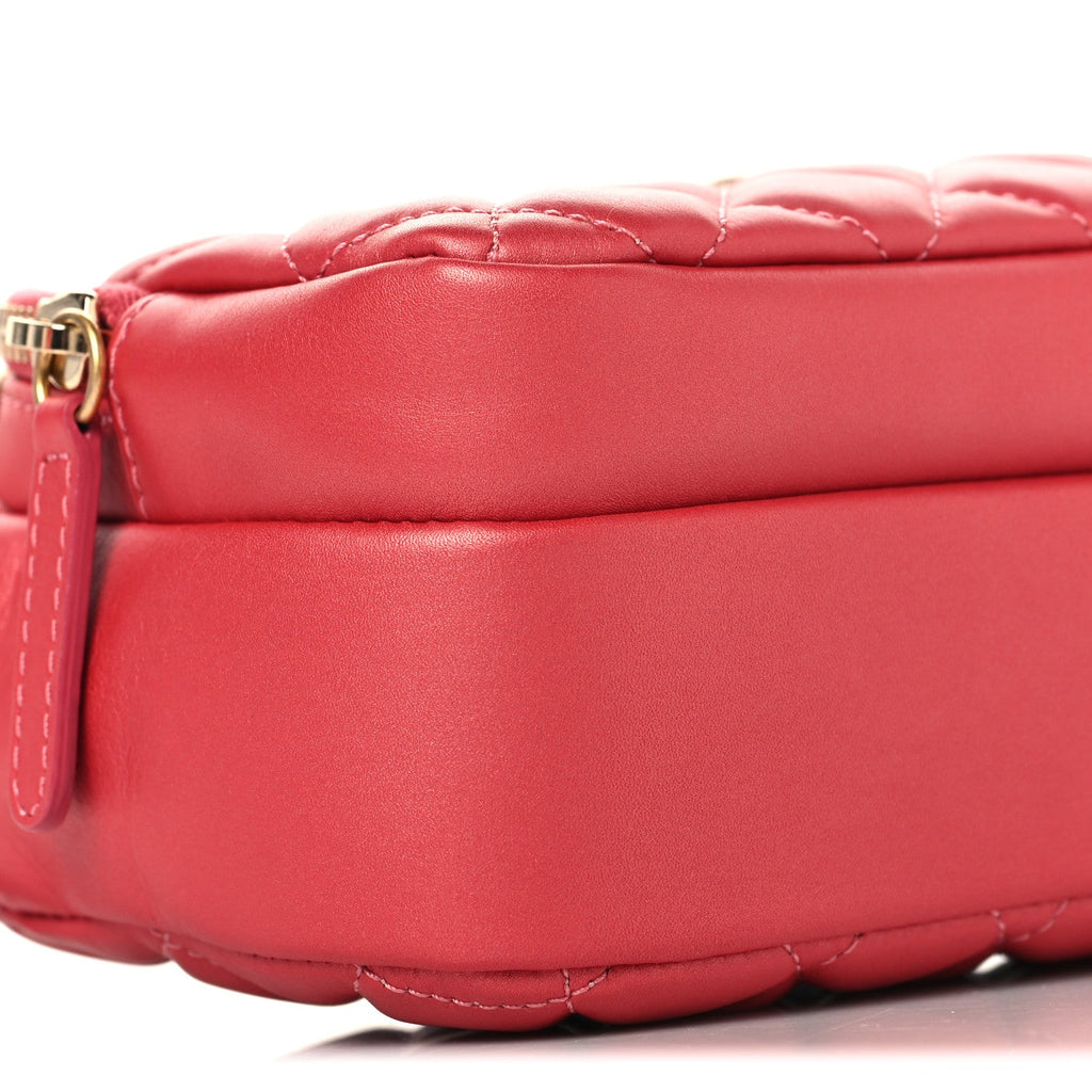 Chanel Calfskin Quilted Day Trips Camera Case Pink