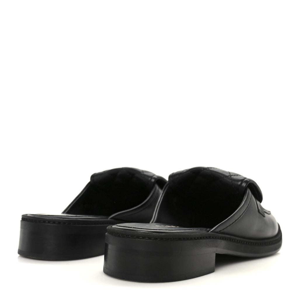 Lambskin Quilted CC Turnlock Mules 40 Black
