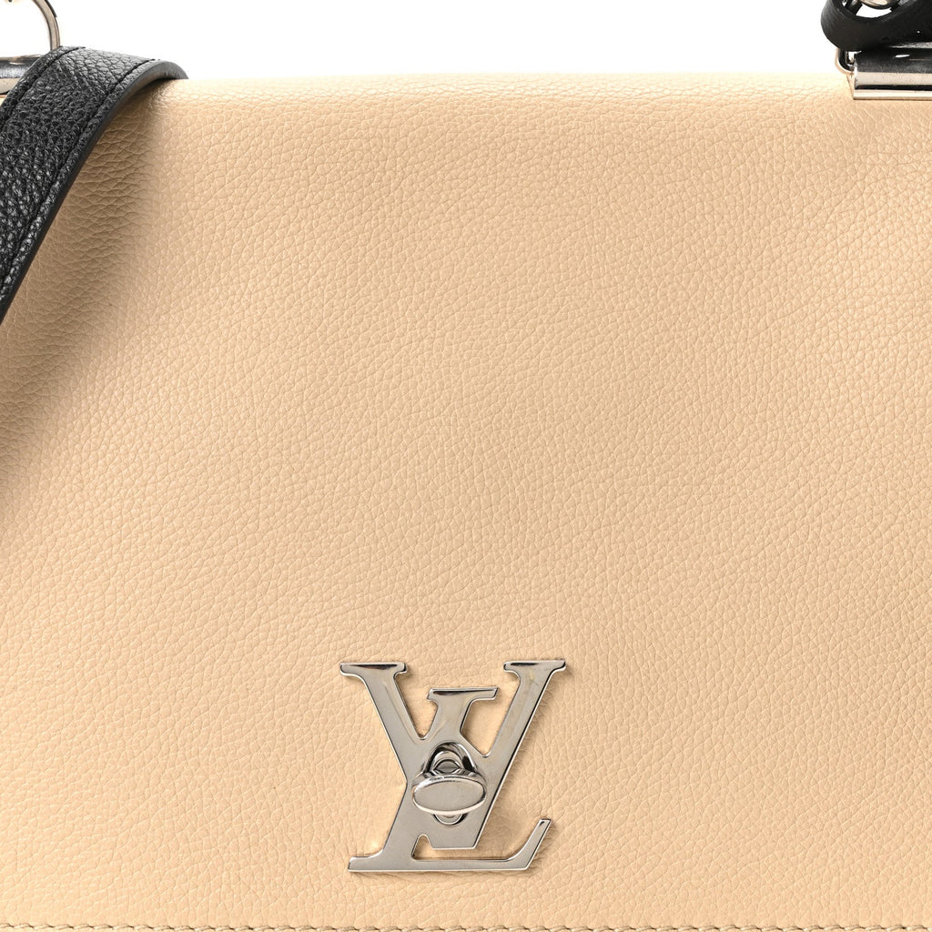 Louis Vuitton Soft Calfskin Lockme II Top Handle Vanille Black