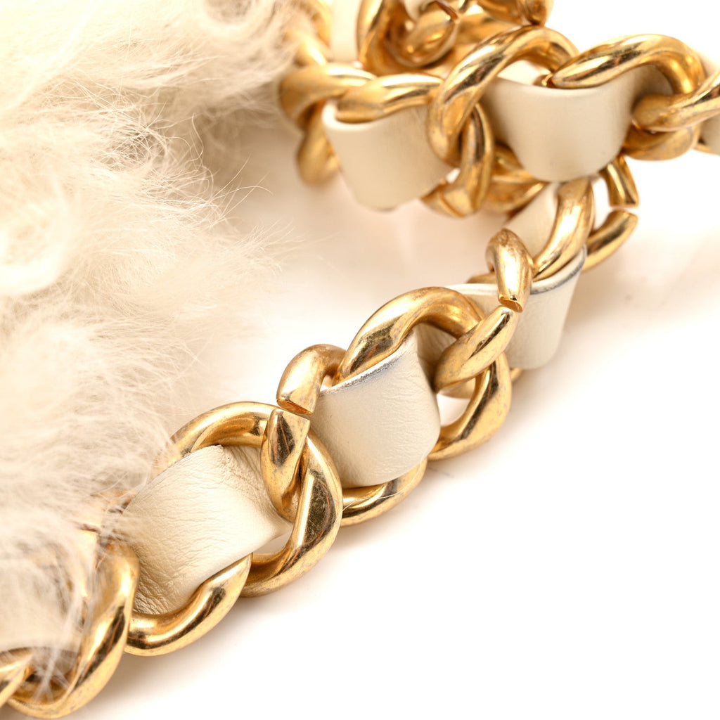 Chanel Fantasy Fur CC Mini Flap Bag White
