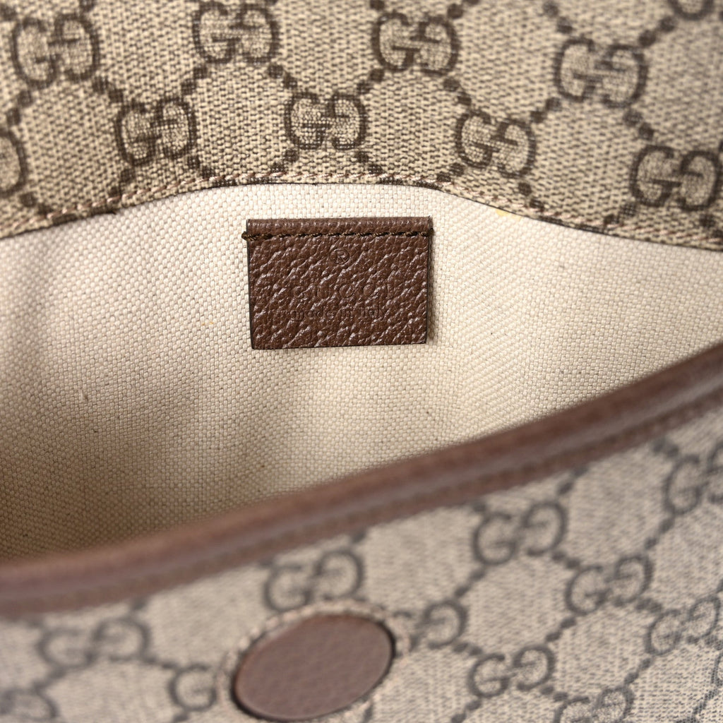 Gucci GG Supreme Monogram Neo Vintage Web Belt Bag Brown