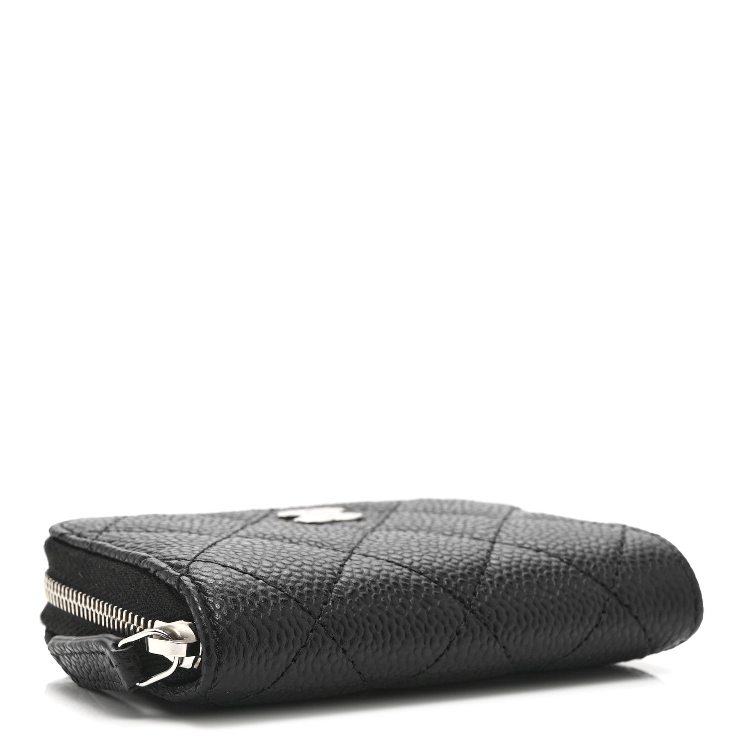 Caviar Quilted Zip Coin Purse Black