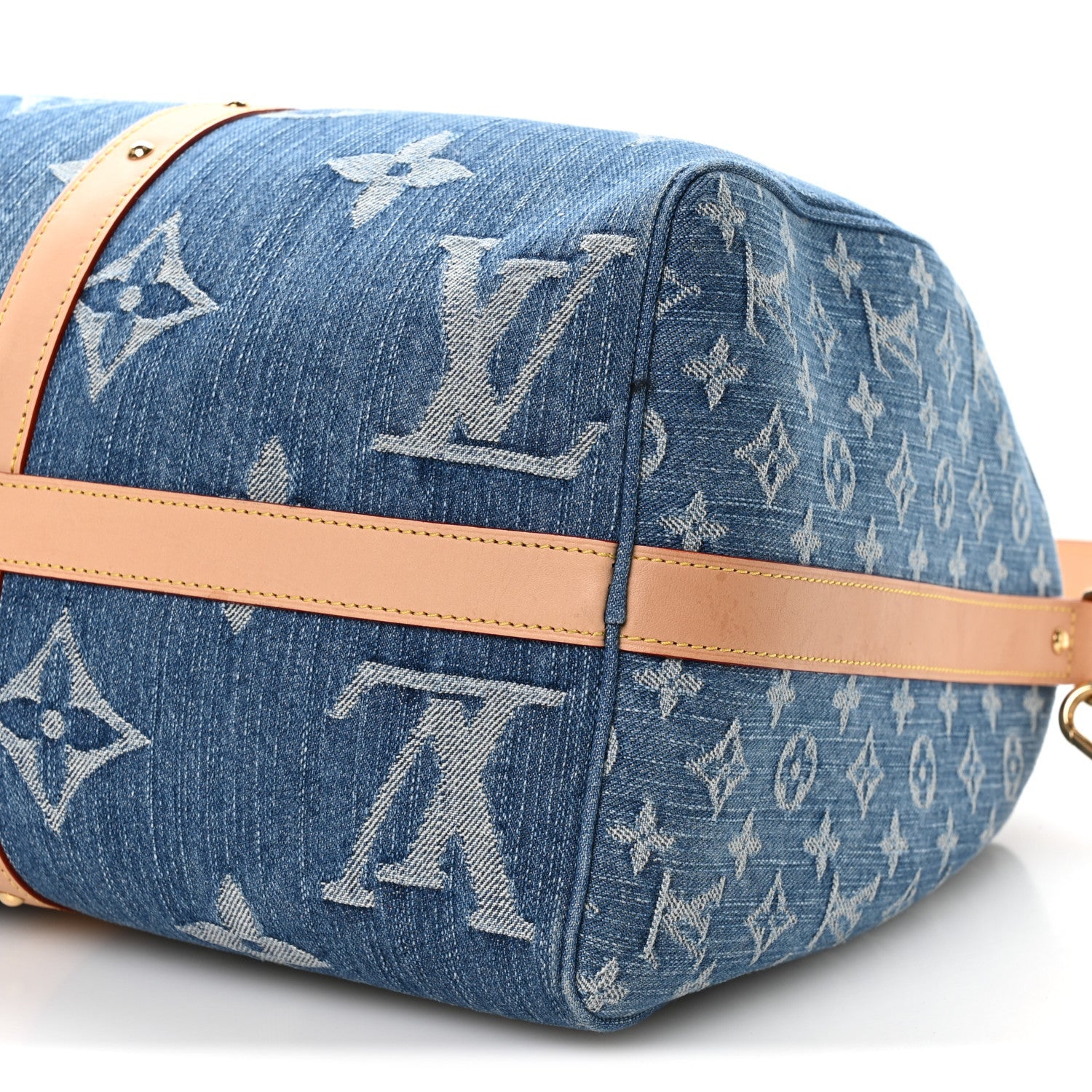 Louis Vuitton Denim Monogram New LV Remix Keepall Bandouliere 45 Blue