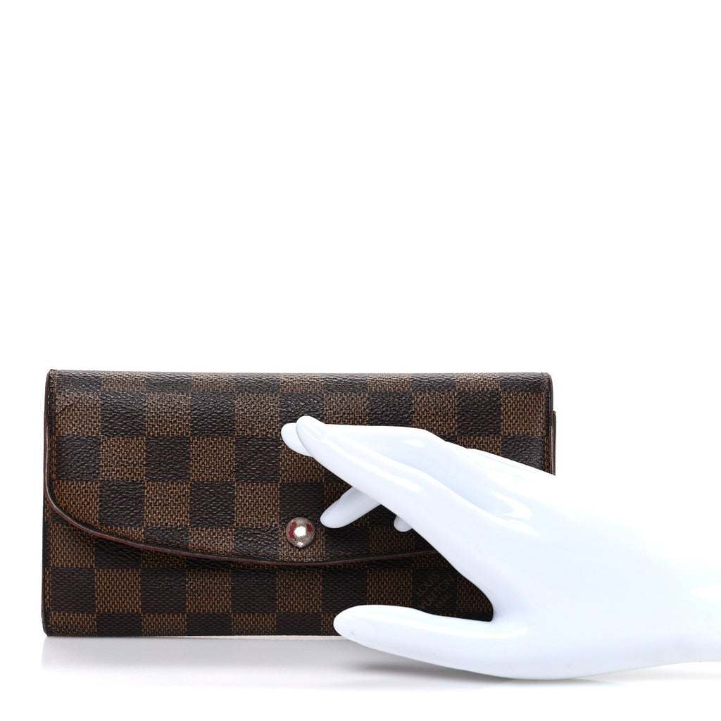 Louis Vuitton Damier Ebene Emilie Wallet Red
