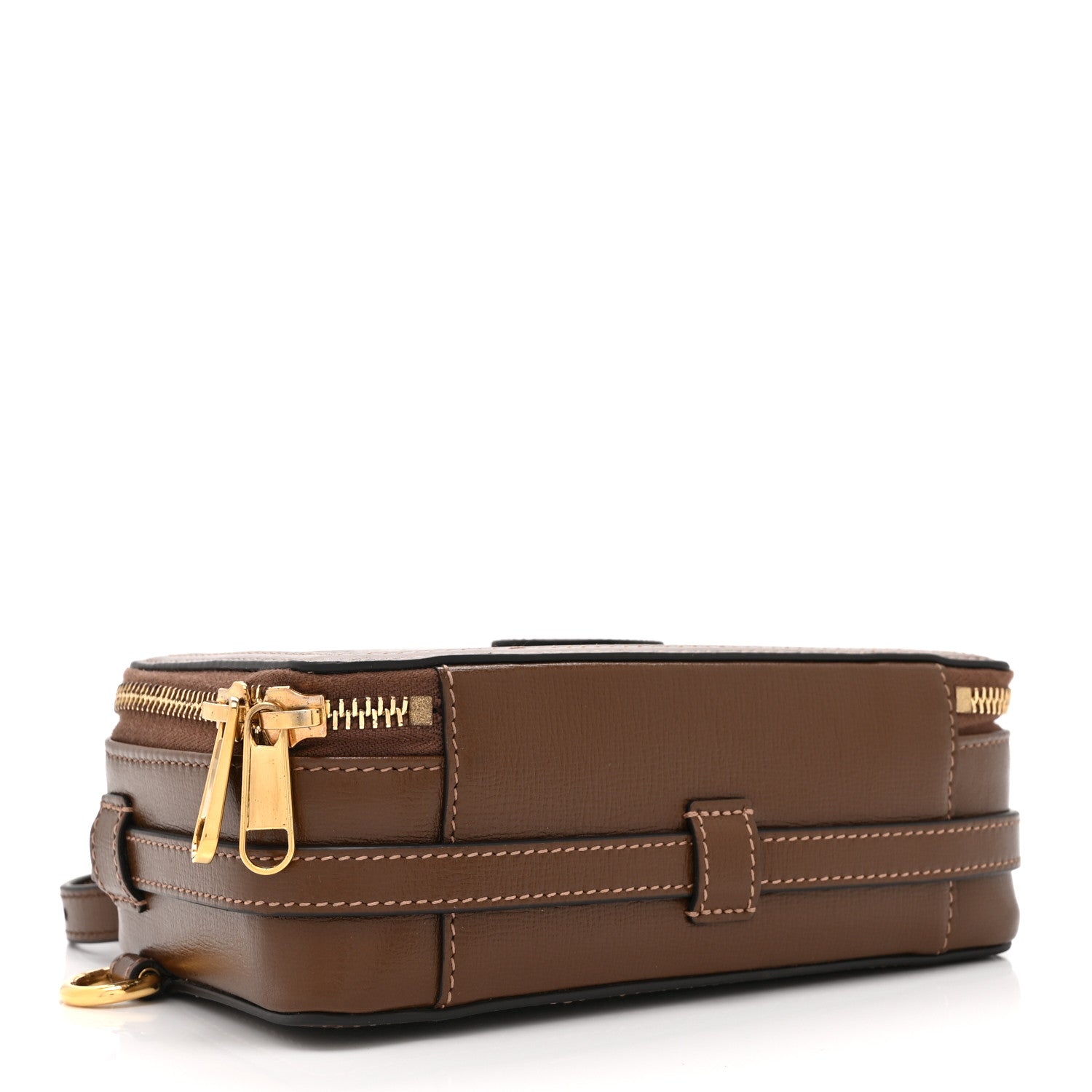 Gucci GG Supreme Monogram Azalea Calfskin Mini Retro Interlocking G Mini Shoulder Bag Beige Ebony Brown Sugar