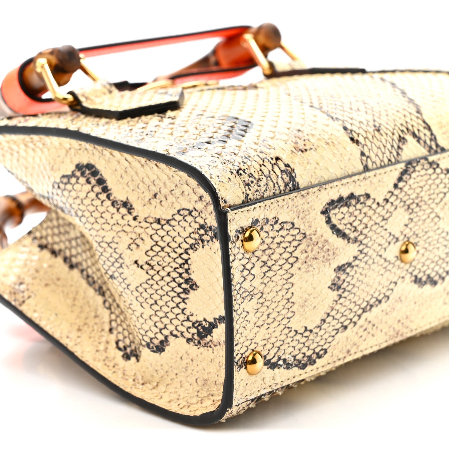 Gucci Snakeskin Mini Diana Tote Bag Beige